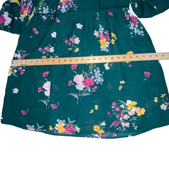Old Navy Boho Women’s XS Green Floral Lightweight Peasant Dress - Picture 5 of 14